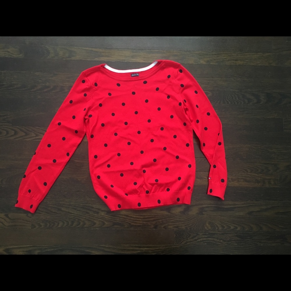 Tommy Hilfiger Red/Black Pima Cotton Sweater
